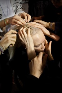 cacharel, backstage, james bort, hair